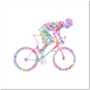 Cycling Sport Silhouette Shape Text Word Cloud Posters and Art